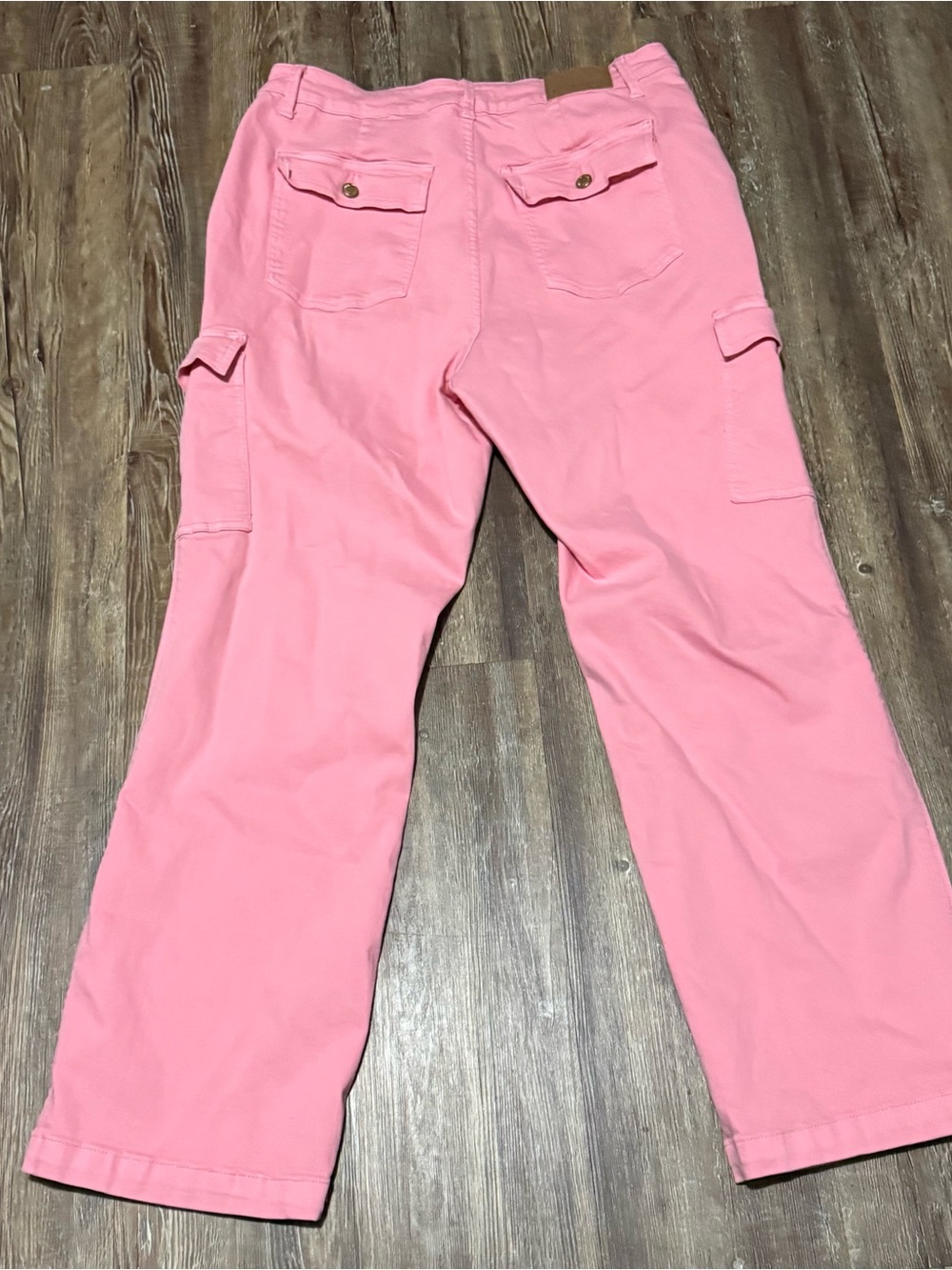 Judy Blue Garment Dyed Front Seam Baggy Jeans Women's 18W Pink Cargo Denim - Picture 7 of 7